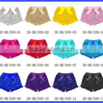 New Style Baby Pom Pom Sequin Shorts Bulk Sequins Shorts For Children Boutique Toddler Sequin Shorts photo-6