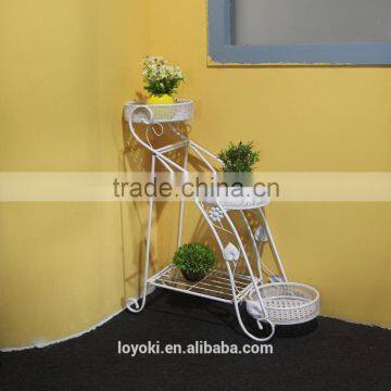 Classic Home 3-flower Pot Iron Plant Stands Metal Flower Pot Garden Decoration photo-3