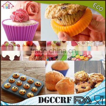 NBRSC 12 Pack Reusable Nonstick Jumbo Premium Silicone Baking Cups, Cupcake Mould and Muffin Liners photo-5