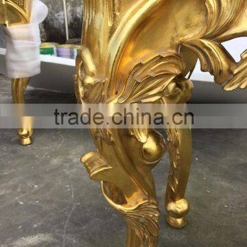 Elegant Antique Gold Console Table for Living Room photo-2