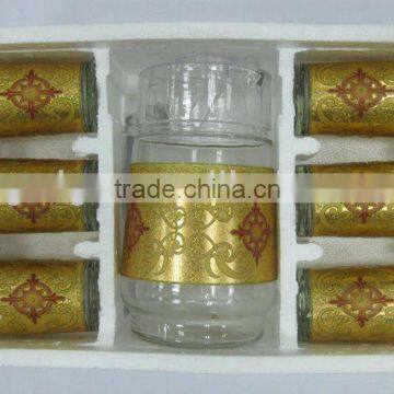 JK003 7pcs Glass Drinking Set With Deco photo-3