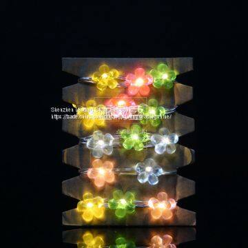 RGB Light Plum Flower Children Bedroom Decoration Low Voltage Replaceable Battery Operated Fairy Night Light String photo-5