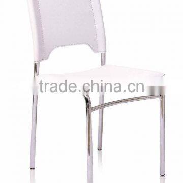 Restaurant design white leather modern dining chair, side chair, coffee chair