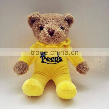 China customize design wholesale yellow coat plush bear