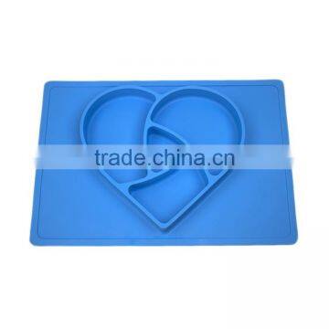 2017 Custom Silicone Placemats With Bowl One-piece Suction Table Plate Baby Silicone Placemat for Kids photo-4