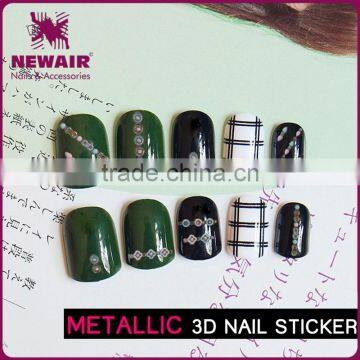 New Air 2017 Wholesale Metallic Nail Stickers,gold Color Nail Sticker,metal Style Nail Sticker photo-2