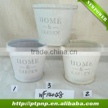 white color wooden flower pot seed planter