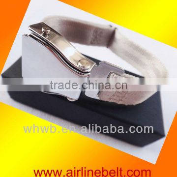 Unique aircraft buckle stainless steel cuff bracelet