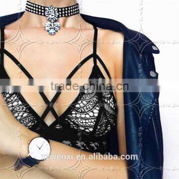 Sexy Lace Net Bra Panty Soft Bra Push Up Deep V Straps Polka Dots Bralette Beautiful Bra Sexy Bra Design Latest Fashion Sexy Bra photo-2