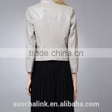 European Style Latest Design Women Sexy Leather Jacket Competitive Price photo-4