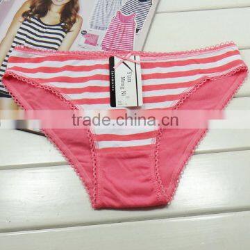 Front Cute Strie Printing Sexy Lingerie Cotton Underwear Stock Wholesale Women Panty photo-5