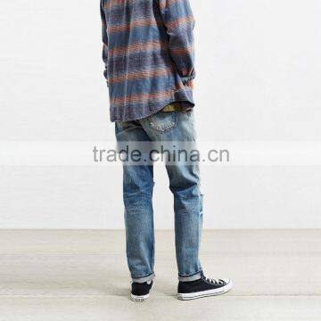 Knee Ripped Damaged Jeans for Men Made in China photo-2