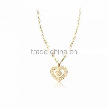 Latest Gold Plated CZ Studded Heart Pendant