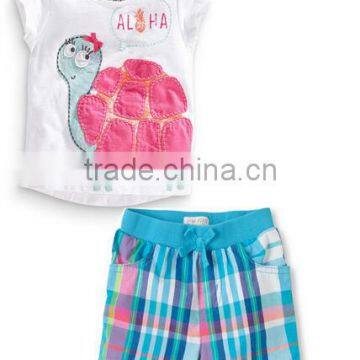 Wholesale baby girls boutique clothing sets kids tortoise cartoon 2pcs outfits baby sets