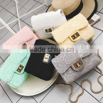 Zm50119b Lace Women Shoulder Bag Simple Lady Chain Bag