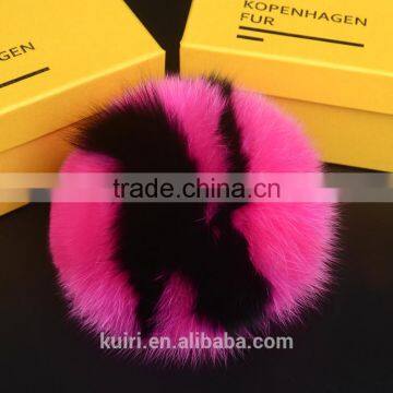 Fox Fur Ball Bag Pendant Letter Ball Keychain 14-15CM Big Ball Fashion Accessory