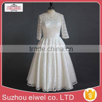 Long Sleeve White Lace Applique Wedding Dress