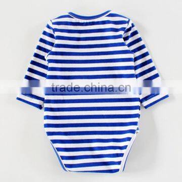 ShiJ 32S 180g Combed Cotton Indiana Striped Long Sleeve Baby Clothes Romper photo-3