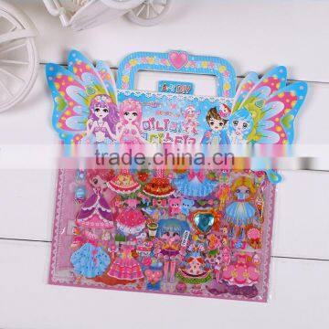 Children puffy sticker ,handbag multicolor decoration stikcer bubble DIY sticker foil sticker