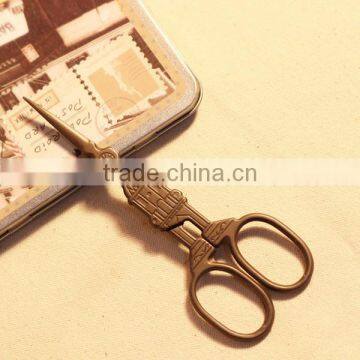 Golden Notre Dame de Paris Church Fancy Embroidery Sewing Scissors photo-2