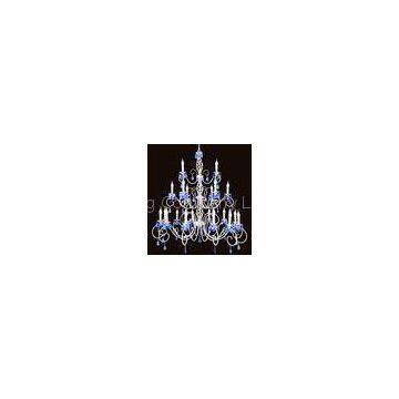 Mediterranean Europe blue diamond White Steel Art Crystal Candle Pendant Lights