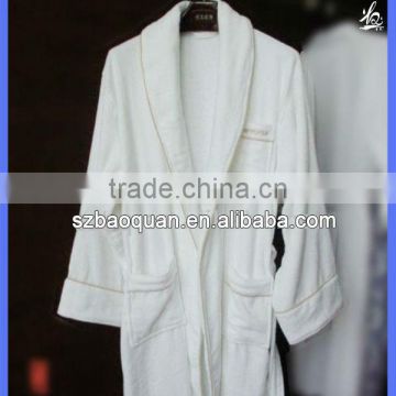 Hotel cheap white cotton terry bath robe for men