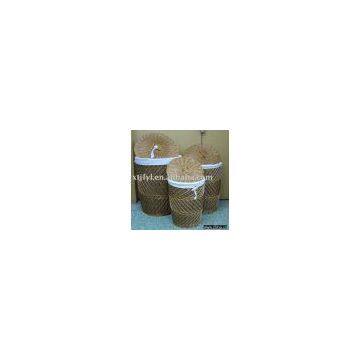 Set of 3 willow laundry hamper basket set, laundry basket.