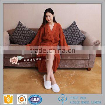 Wholesale 100% cotton terry dyed colored bathrobe for women