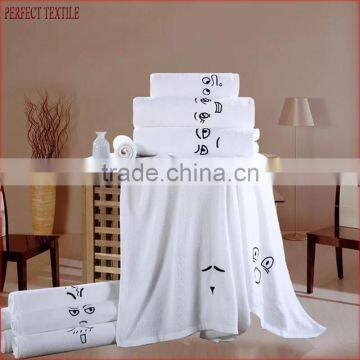 100% cotton factory white bath towel with logo