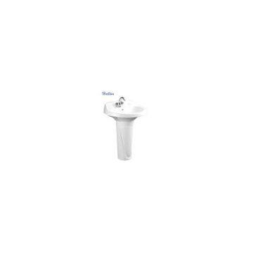 HT323 Cheap Ceramic Basin With Pedestal Bathroom Sink photo-3