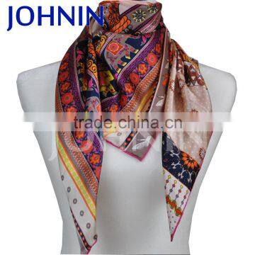 Direct Factory Free Sample Custom Digital Printing Twill Silk Square Scarf