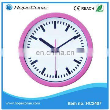 (HC2407)7 inch small plastic home decoration wall clock