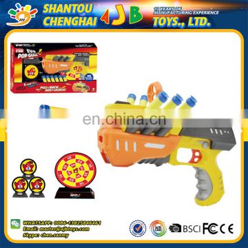 Environmental plastic soft 6 bullet yellow gun toy for kids