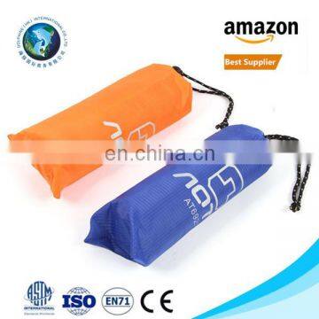 Mini lightweight sand free folding beach mat with stakes & loops Fashion outdoor compact parachute nylon pocket beach blanket