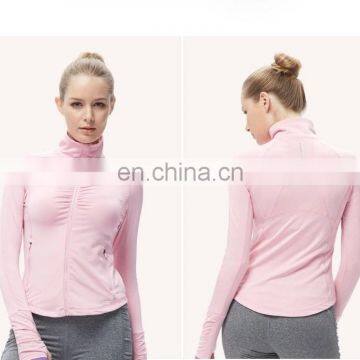 Yihao 2015 High Quality New Fashon Women Zip Plain Long Sleeves Plain Hoodies Yoga Running Wholesale Custom China Hoodies photo-2
