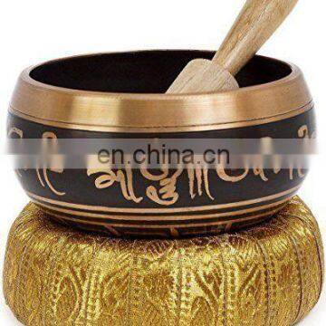 Buddha Tibetan Singing Bowl Set For Yoga Meditation & Heart Chakra Healing Brass Buddhist Meditation Healing Singing Bowl photo-4