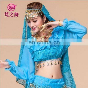 Indian Dance Tops Belly Dance Tops Tribal Dance Top Long Sleeves Belly Dance Tops S-3068# photo-2