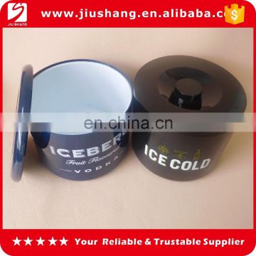 custom black color pp round ice bucket with cover for bar using