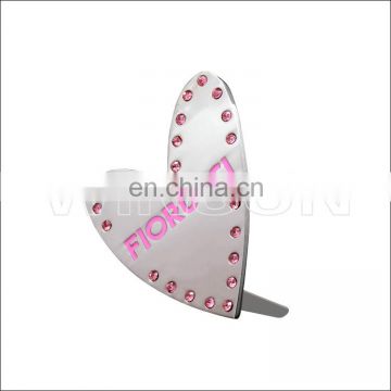 heart shape metal plates brand logos for handbag