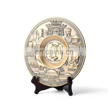 Custom embossed logo metal commemorative plate for sale