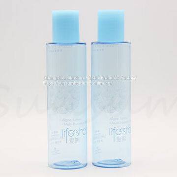 Transparent Blue Color Cosmetic Plastic Toner Water Empty Bottle