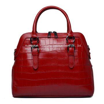 European and   American style leather women's bag fashion shell bag crocodile-print cowhide   bag