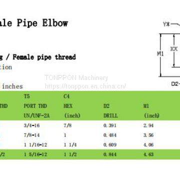 extra long female pipe elbow6805LL