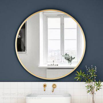 Nordic Brass Round Bathroom Mirror/anti-fog Round Mirror/hand-made 5mm High-definition Silver Mirror photo-5