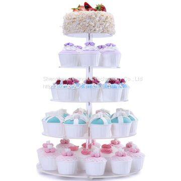 High Quality Custom Clear Happy Birthday Decoration Acrylic Wedding Cake Stand photo-2