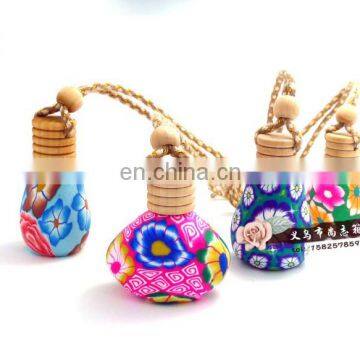 Multi Pockets Promotional Vent Clips Glass Bottle Car Air Freshener 3d photo-5