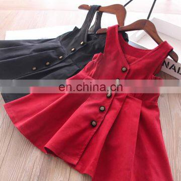 New in autumn~girls 2 colors buttoned baby vest skirt