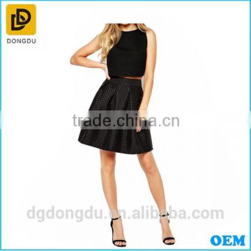 Factory price OEM ham style short high waisted bubble umbrella mini black skirt