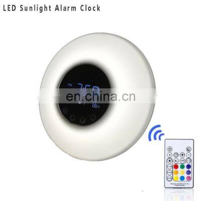 Remote Control USB Sunlight Wake Up FM Radio And Snooze Function Smart LED Alarm Desk & Table Clocks photo-5