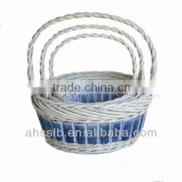 2013 new fashional grey and blue wicker gift basket